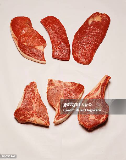 assortment of steak - zwerchfell stock-fotos und bilder