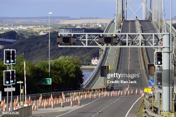The old Forth Road Bridge, pictured as Transport Scotland announces it will re-open to some scheduled bus services on Friday, October 13 on October...