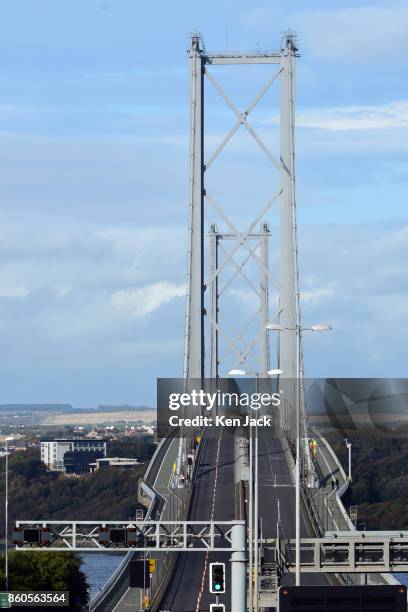 The old Forth Road Bridge, pictured as Transport Scotland announces it will re-open to some scheduled bus services on Friday, October 13 on October...