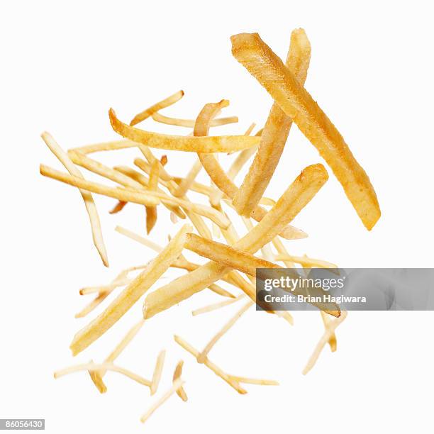 french fries - french fries falling stock pictures, royalty-free photos & images