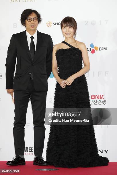 Director Isao Yukisada and actress Kasumi Arimura from Japan attend the Opening Ceremony of the 22nd Busan International Film Festival on October 12,...