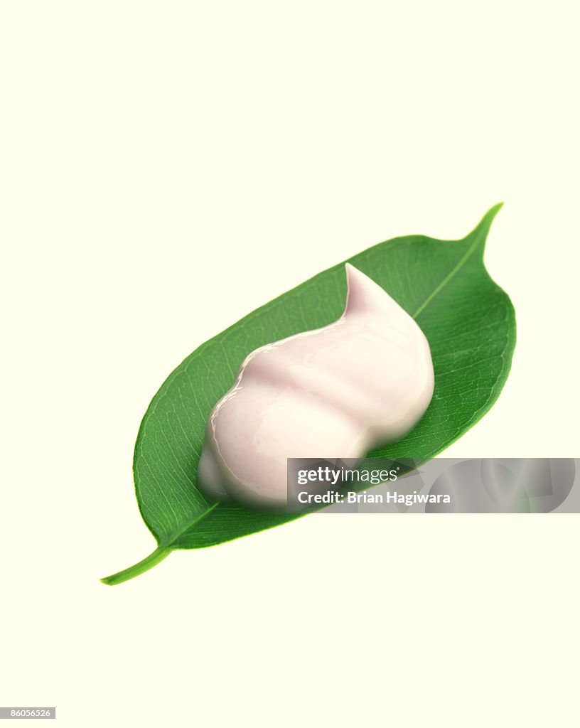 Lotion with leaf