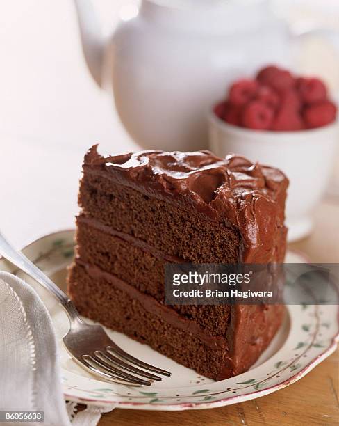 slice of chocolate cake - torta a strati foto e immagini stock