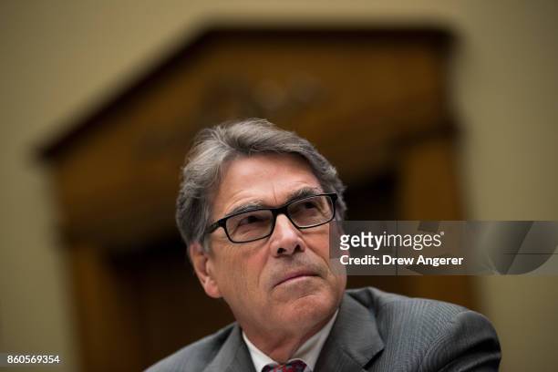 Secretary of Energy Rick Perry testifies during a House Energy and Commerce Committee hearing on Capitol Hill, October 12, 2017 in Washington, DC....
