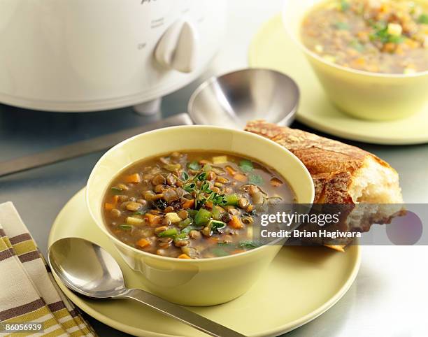 lentil soup - lentil soup stock pictures, royalty-free photos & images