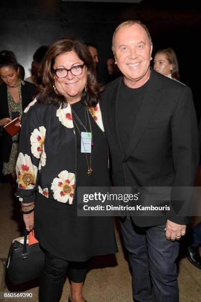 Executive director Fern Mallis and Michael Kors attend Vogue's Forces of Fashion Conference at Milk Studios on October 12, 2017 in New York City.