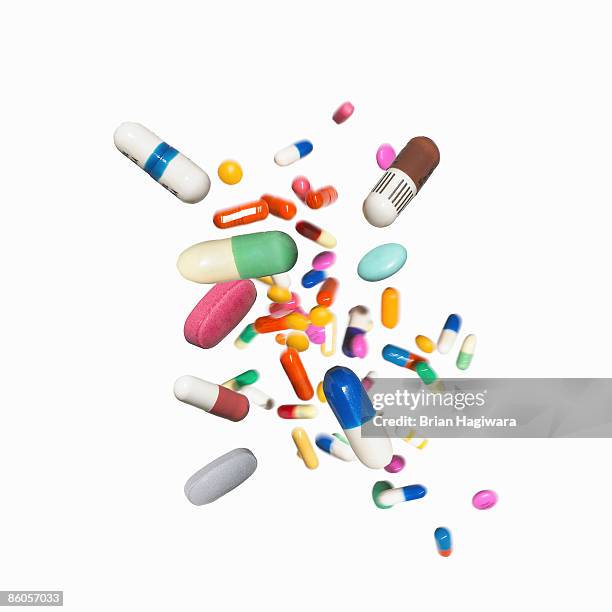 assortment of medications - pil stockfoto's en -beelden