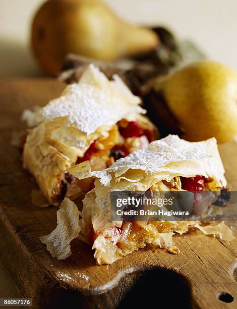 close-up of strudel - strudel stock pictures, royalty-free photos & images