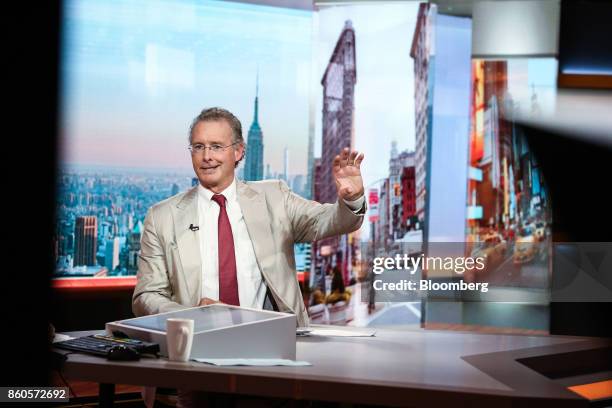 Charles Peabody, managing director of Compass Point Research & Trading LLC, speaks during a Bloomberg Television interview in New York, U.S., on...