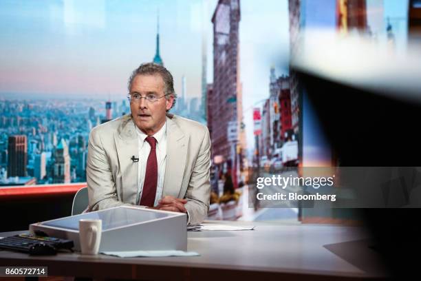 Charles Peabody, managing director of Compass Point Research & Trading LLC, speaks during a Bloomberg Television interview in New York, U.S., on...