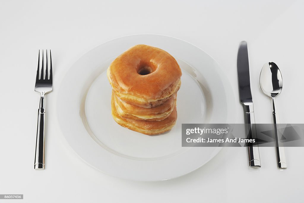 Donuts with place setting