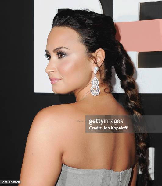 Demi Lovato arrives at the premiere of YouTube's "Demi Lovato: Simply Complicated" on October 11, 2017 at the Fonda Theatre in Los Angeles,...