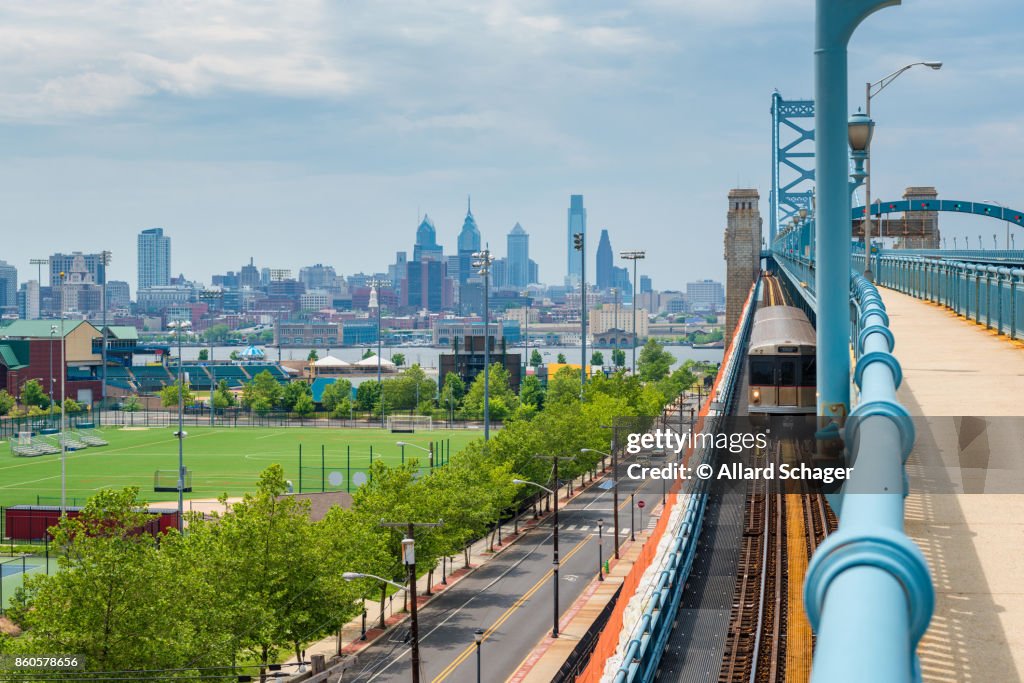 Skyline of Philadelphia seen from Camden New Jersey