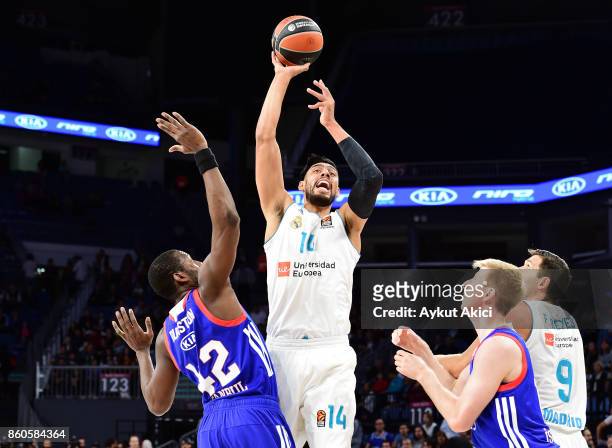 Gustavo Ayon, #14 of Real Madrid in action during the 2017/2018 Turkish Airlines EuroLeague Regular Season Round 1 game between Anadolu Efes Istanbul...