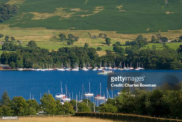boats in lake - bowman lake stock pictures, royalty-free photos & images