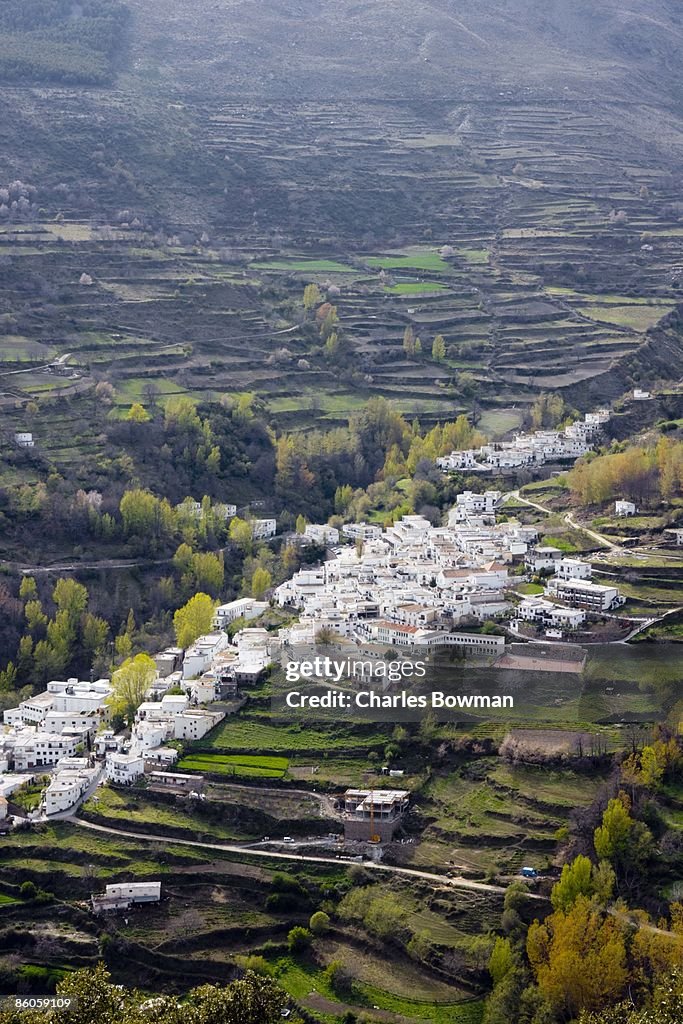 Aerial view of village, Trevelez, Spain