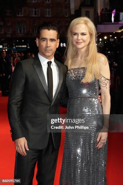 Actors Colin Farrell and Nicole Kidman attend the Headline Gala Screening & UK Premiere of "Killing of a Sacred Deer" during the 61st BFI London Film...