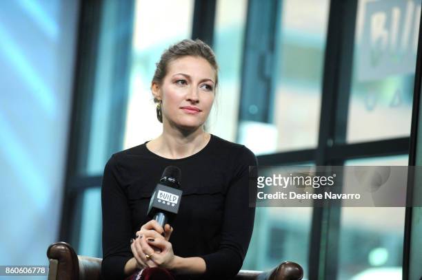 Actress Kelly MacDonald attends Build to discuss 'Goodbye Christopher Robin' at Build Studio on October 12, 2017 in New York City.