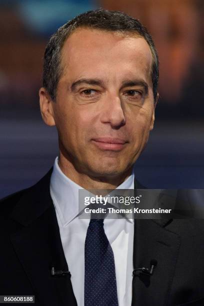 Austrian Chancellor Christian Kern of the Social Democratic Party is seen at ORF studios ahead the "Elefantenrunde" television debate between the...