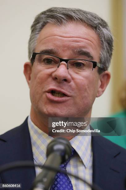 Josh Horovitz of the Coalition to Stop Gun Violence speaks during a news conference to introduce the 'Keeping Americans Safe Act' in the Cannon House...