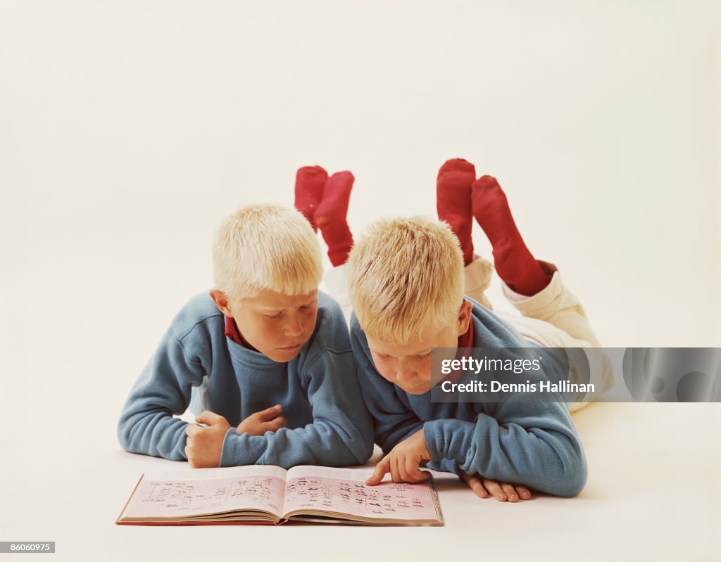 Boys Reading Together