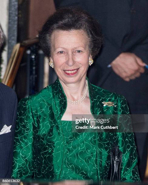 Princess Anne, Princess Royal leaves after a reception to mark the Centenary of the Women's Royal Navy Service and the Women's Auxiliary Army Corp at...