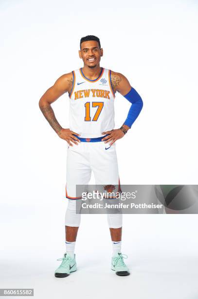 Xavier Rathan of the New York Knicks poses for a portrait at the Knicks Practice Center on October 11, 2017 in Tarrytown, New York. NOTE TO USER:...