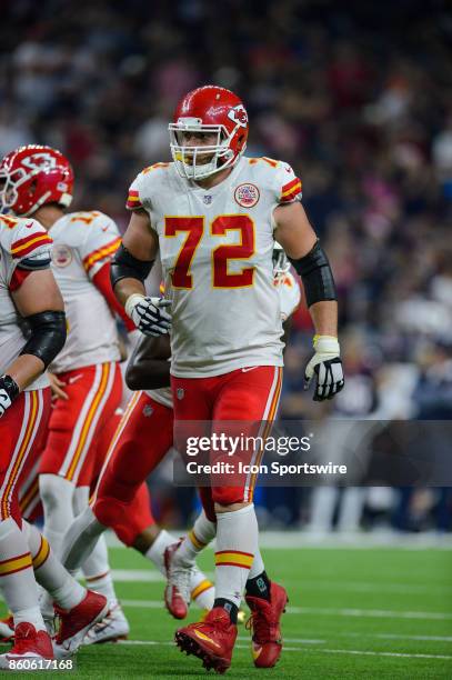 Kansas City Chiefs offensive tackle Eric Fisher walks up to the line of scrimmage during the NFL game between the Kansas City Chief and the Houston...