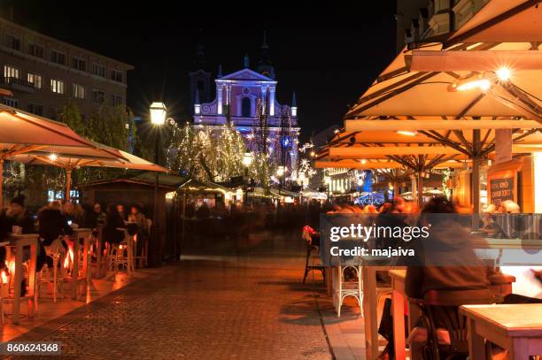 christmas time in ljubljana - majaiva stock pictures, royalty-free photos & images