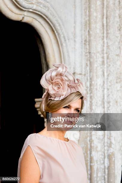 King Willem-Alexander of The Netherlands and Queen Maxima of The Netherlands visit Palacio da Vila on October 12, 2017 in Sintra, Portugal.