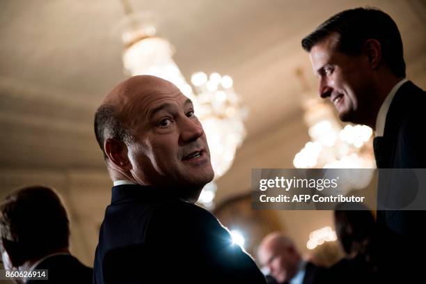 National Economic Council Director Gary Cohn waits arrives for an event where US President Donald Trump nominated Kirstjen Nielsen to be new US...