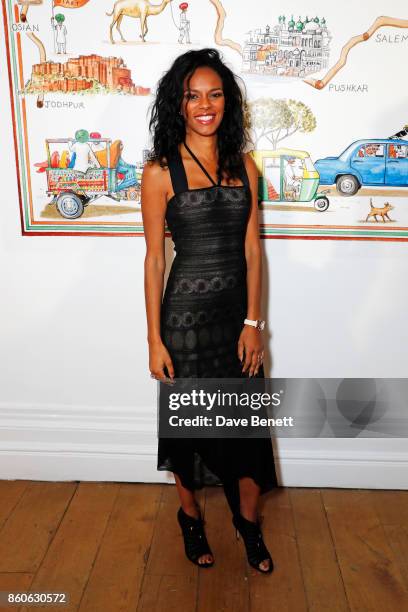 Noella Coursaris Musunka attends the Travels to My Elephant racer send-off party hosted by Ruth Ganesh, Ben Elliot and Waris Ahluwalia in association...