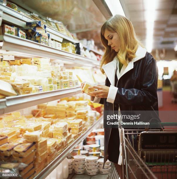 Woman shopping in grocery store