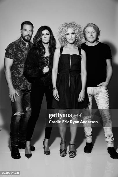 American country music group Little Big Town, Karen Fairchild, Kimberly Schlapman, Jimi Westbrook, and Phillip Sweet, are photographed at the 2017...