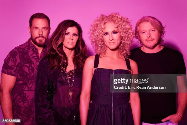 American country music group Little Big Town, Karen Fairchild, Kimberly Schlapman, Jimi Westbrook, and Phillip Sweet, are photographed at the 2017...