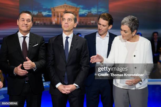 Heinz-Christian Strache of the right-wing Austrian Freedom Party , Austrian Chancellor Christian Kern of the Social Democratic Party , Austrian...