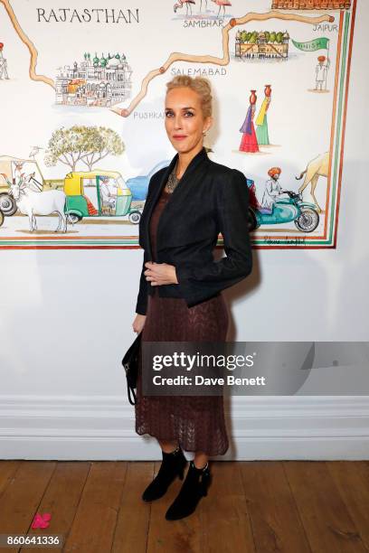 Sarah Woodhead attends the Travels to My Elephant racer send-off party hosted by Ruth Ganesh, Ben Elliot and Waris Ahluwalia in association with The...