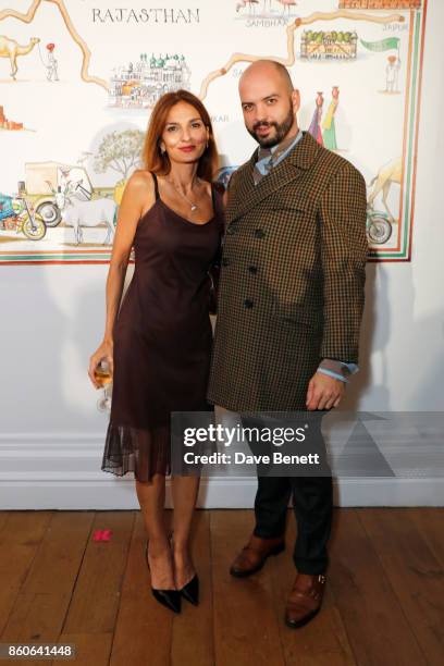 Yasmin Mills and guest attend the Travels to My Elephant racer send-off party hosted by Ruth Ganesh, Ben Elliot and Waris Ahluwalia in association...