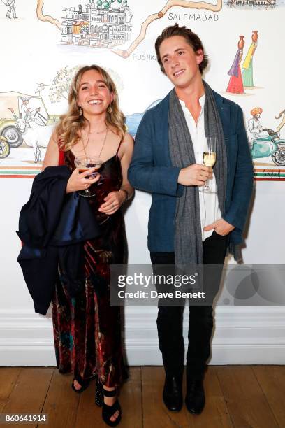 Ayesha Shand and Nicholas Campbell attend the Travels to My Elephant racer send-off party hosted by Ruth Ganesh, Ben Elliot and Waris Ahluwalia in...