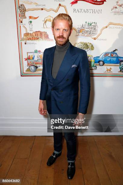 Alistair Guy attends the Travels to My Elephant racer send-off party hosted by Ruth Ganesh, Ben Elliot and Waris Ahluwalia in association with The...