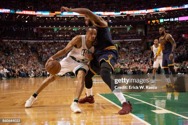 Playoffs: Boston Celtics Avery Bradley in action vs Cleveland Cavaliers Tristan Thompson at TD Garden. Game 2. Boston, MA 5/19/2017 CREDIT: Erick W....