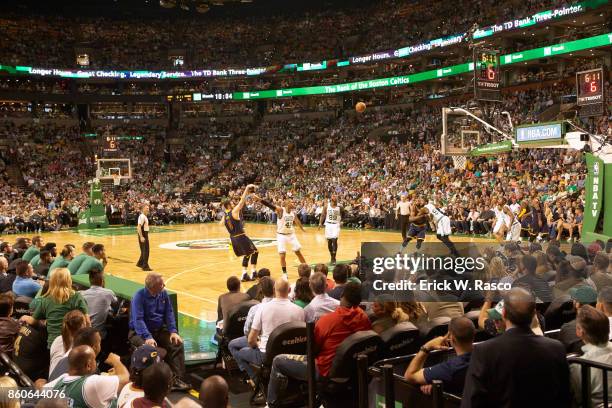 Playoffs: Cleveland Cavaliers Kevin Love in action, shooting vs Boston Celtics Amir Johnson at TD Garden. Game 2. Boston, MA 5/19/2017 CREDIT: Erick...