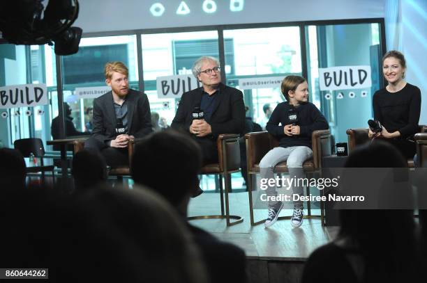 Domhnall Gleeson, director Simon Curtis, Will Tilston and Kelly MacDonald attend Build to discuss 'Goodbye Christopher Robin' at Build Studio on...