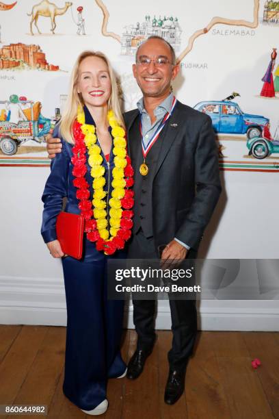Founder of Elephant Family Ruth Ganesh and Fardad Ghodoussi attend the Travels to My Elephant racer send-off party hosted by Ruth Ganesh, Ben Elliot...