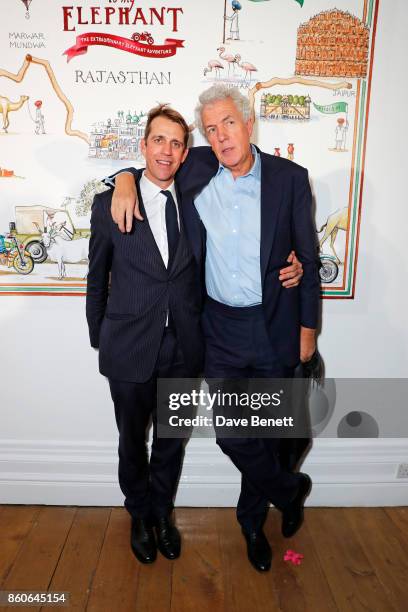 Ben Elliot and Henry Wyndham attend the Travels to My Elephant racer send-off party hosted by Ruth Ganesh, Ben Elliot and Waris Ahluwalia in...