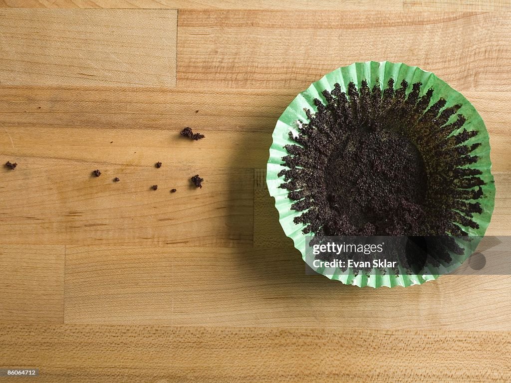 Empty cupcake wrapper