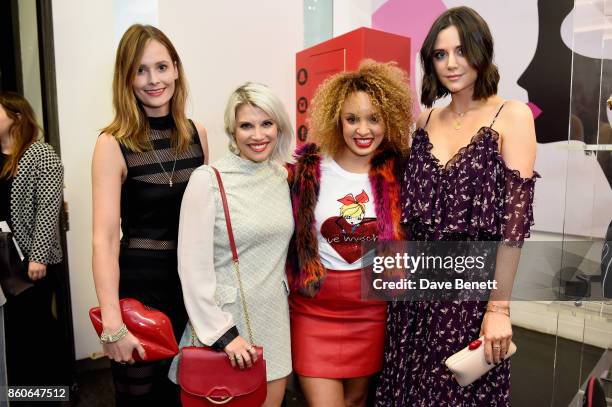 Guest, Pips Taylor, guest and Lilah Parsons attend the Lulu x Vaseline launch party at Lulu Guinness at Covent Garden on October 12, 2017 in London,...