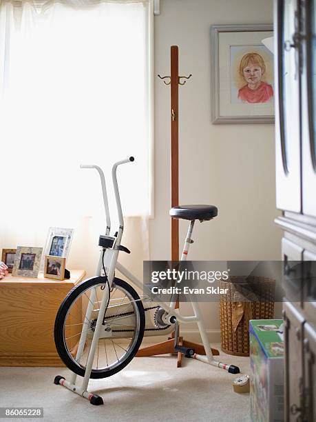 exercise bicycle - cyclette foto e immagini stock