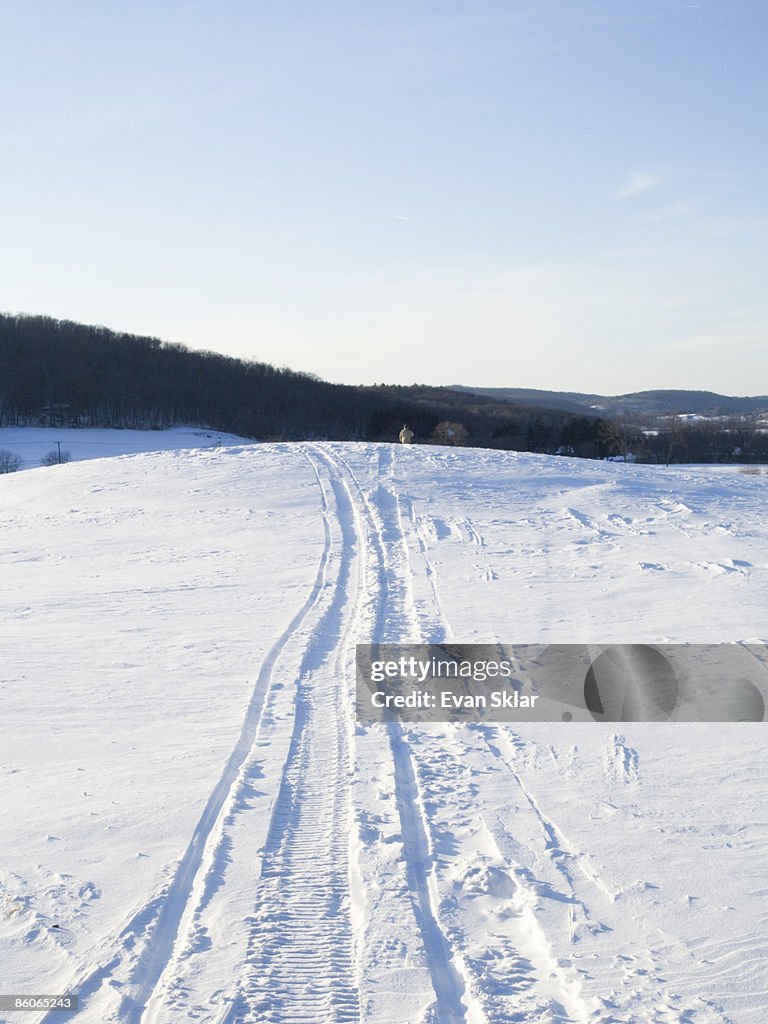 Tracks through snow