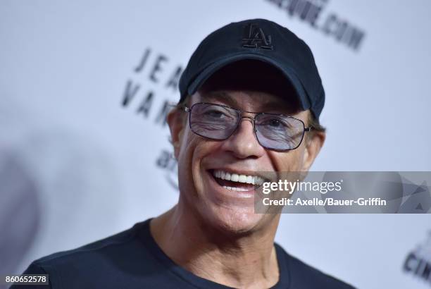 Actor Jean-Claude Van Damme arrives at the Beyond Fest screening of Amazon's 'Jean-Claude Van Johnson' at The Egyptian Theatre on October 9, 2017 in...